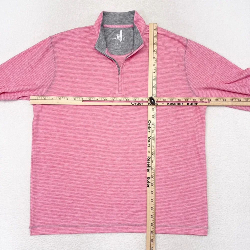 Johnnie O Jameson 1/4 Zip Pullover Sweater Men Size Large Pink 1/4 Zip Knit Golf